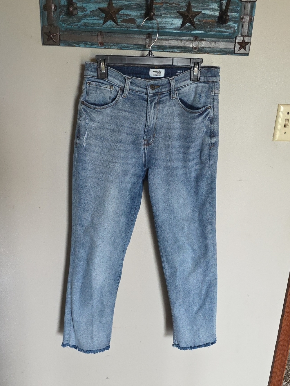 Kensie THE Allie High Rise Slum Straight Blue Denim Jeans 10/30